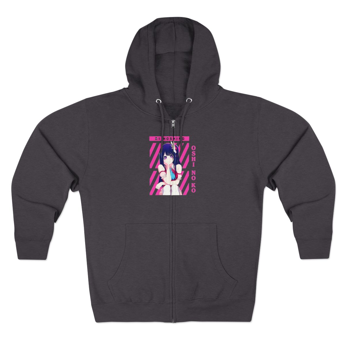 Oshi No Ko Hoodies THNCLZX Oshi No Ko Full-Zip Hoodies Anime Merch Casual Full-ZipHooded Hoodies Clothing Business Supplies - alternate angle 2, merchandise